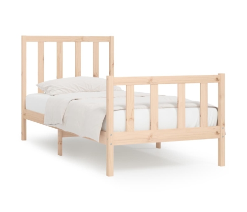 Estructura de cama madera maciza 90x190 cm