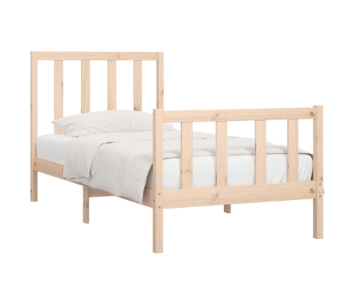 Estructura de cama madera maciza 90x190 cm