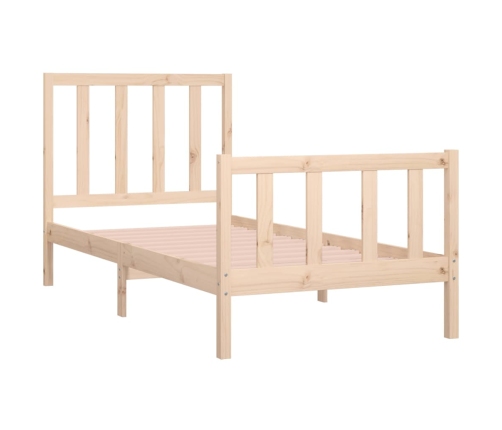 Estructura de cama madera maciza 90x190 cm