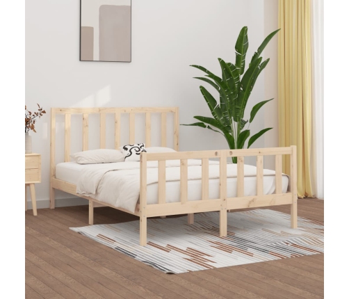 Estructura de cama madera maciza 120x190 cm