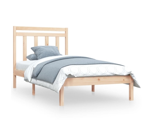 Estructura de cama madera maciza 75x190 cm