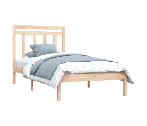 Estructura de cama madera maciza 75x190 cm