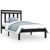 Estructura de cama madera maciza individual negra 75x190 cm