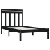 Estructura de cama madera maciza individual negra 75x190 cm