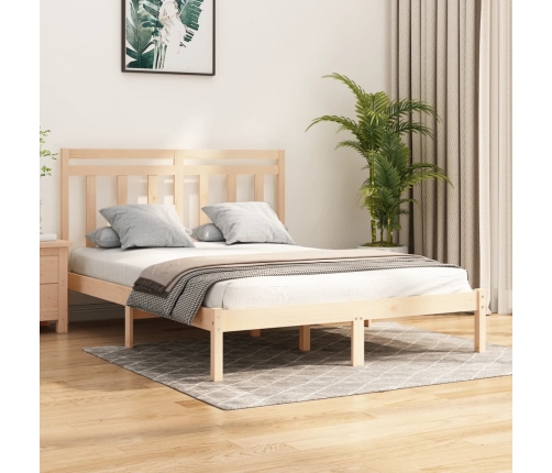 Estructura de cama madera maciza 120x190 cm