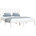 Estructura de cama doble pequeña madera maciza blanca 120x190cm