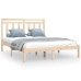 Estructura de cama de matrimonio madera maciza 135x190 cm