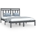 Estructura de cama madera maciza gris doble 135x190 cm