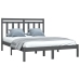 Estructura de cama madera maciza gris doble 135x190 cm