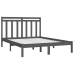 Estructura de cama madera maciza gris doble 135x190 cm