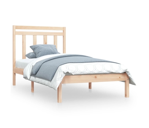 Estructura de cama madera maciza 100x200 cm