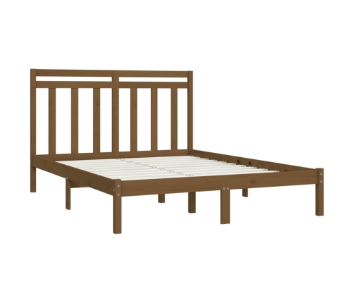 Estructura de cama madera maciza de pino marrón miel 120x200 cm