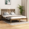 Estructura de cama madera maciza de pino marrón miel 120x200 cm