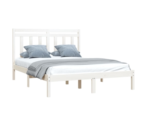 Estructura de cama madera maciza blanca King Size 150x200 cm