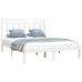 Estructura de cama madera maciza blanca King Size 150x200 cm