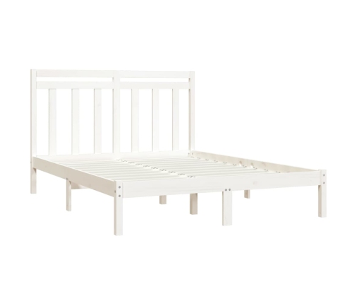 Estructura de cama madera maciza blanca King Size 150x200 cm