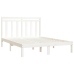 Estructura de cama madera maciza blanca King Size 150x200 cm