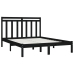 Estructura de cama madera maciza negra King Size 150x200 cm