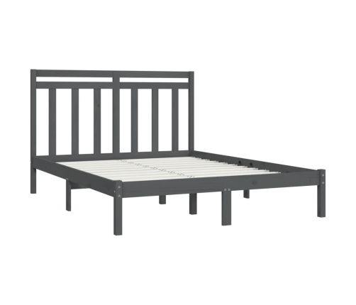 Estructura de cama de madera maciza de pino gris 160x200 cm