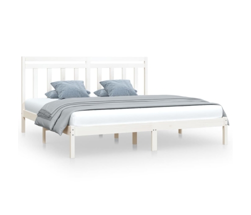 Estructura de cama madera maciza blanco Supe King 180x200 cm