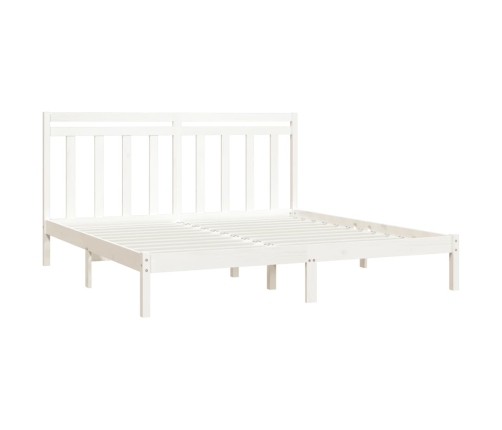 Estructura de cama madera maciza blanco Supe King 180x200 cm