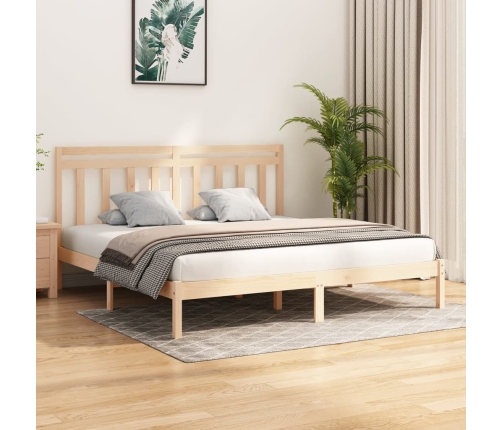 Estructura de cama de madera maciza 200x200 cm