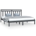 Estructura de cama de madera maciza de pino gris 200x200 cm