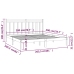 Estructura de cama de madera maciza de pino gris 200x200 cm