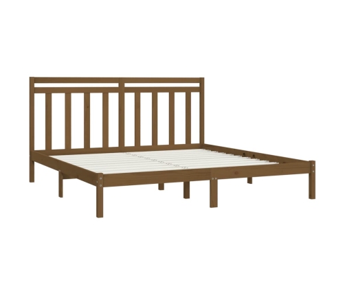 Estructura de cama madera maciza de pino marrón miel 200x200 cm