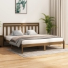 Estructura de cama madera maciza de pino marrón miel 200x200 cm