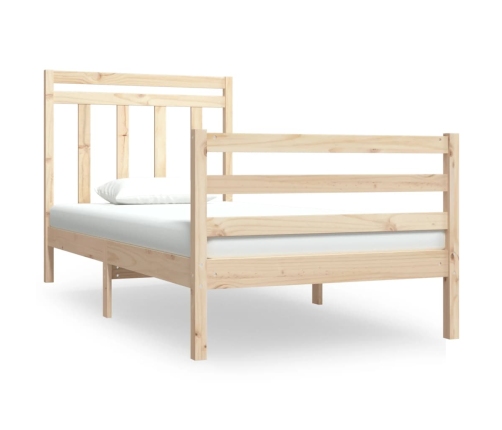 Estructura de cama madera maciza 75x190 cm