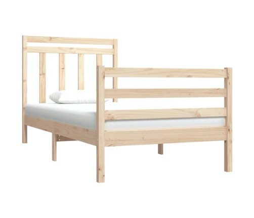 Estructura de cama madera maciza 75x190 cm