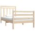 Estructura de cama madera maciza 75x190 cm