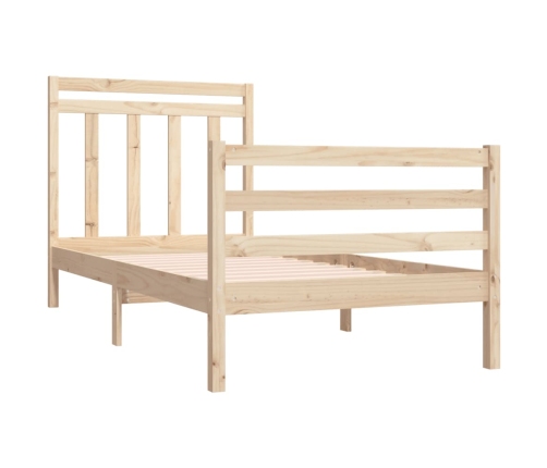 Estructura de cama madera maciza 75x190 cm