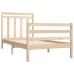 Estructura de cama madera maciza 75x190 cm