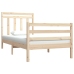 Estructura de cama madera maciza 90x190 cm