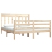 Estructura de cama madera maciza 120x190 cm