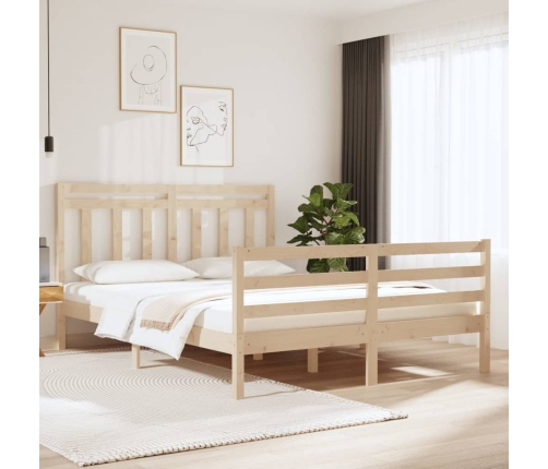 Estructura de cama madera maciza 120x190 cm