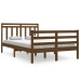 Estructura de cama doble madera maciza marrón miel 120x190 cm