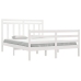 Estructura de cama de madera maciza blanca 135x190 cm