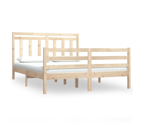 Estructura de cama madera maciza 140x200 cm