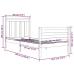 Estructura de cama madera maciza 90x200 cm