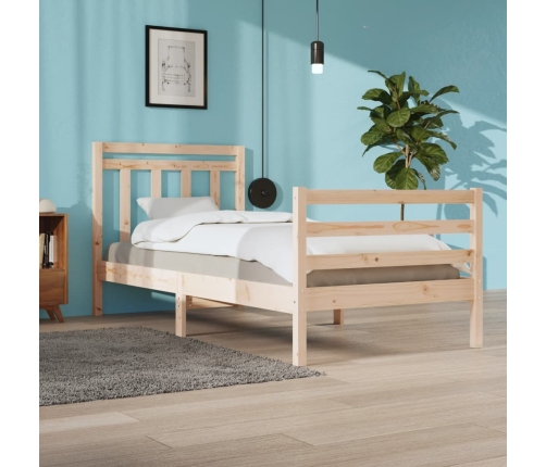 Estructura de cama madera maciza 90x200 cm