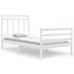 Estructura de cama madera maciza blanca 100x200 cm