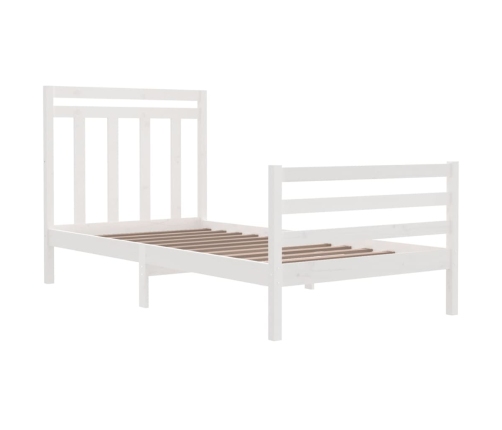 Estructura de cama madera maciza blanca 100x200 cm