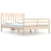 Estructura de cama madera maciza 140x200 cm