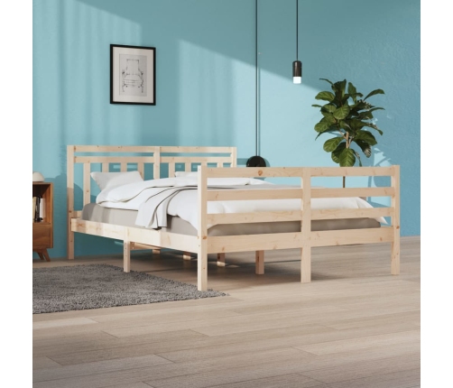 Estructura de cama madera maciza 140x200 cm