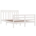 Estructura de cama de madera maciza blanca 140x200 cm