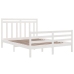 Estructura de cama madera maciza blanca King Size 150x200 cm