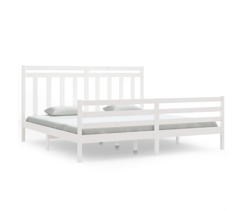 Estructura de cama madera maciza blanca 200x200 cm